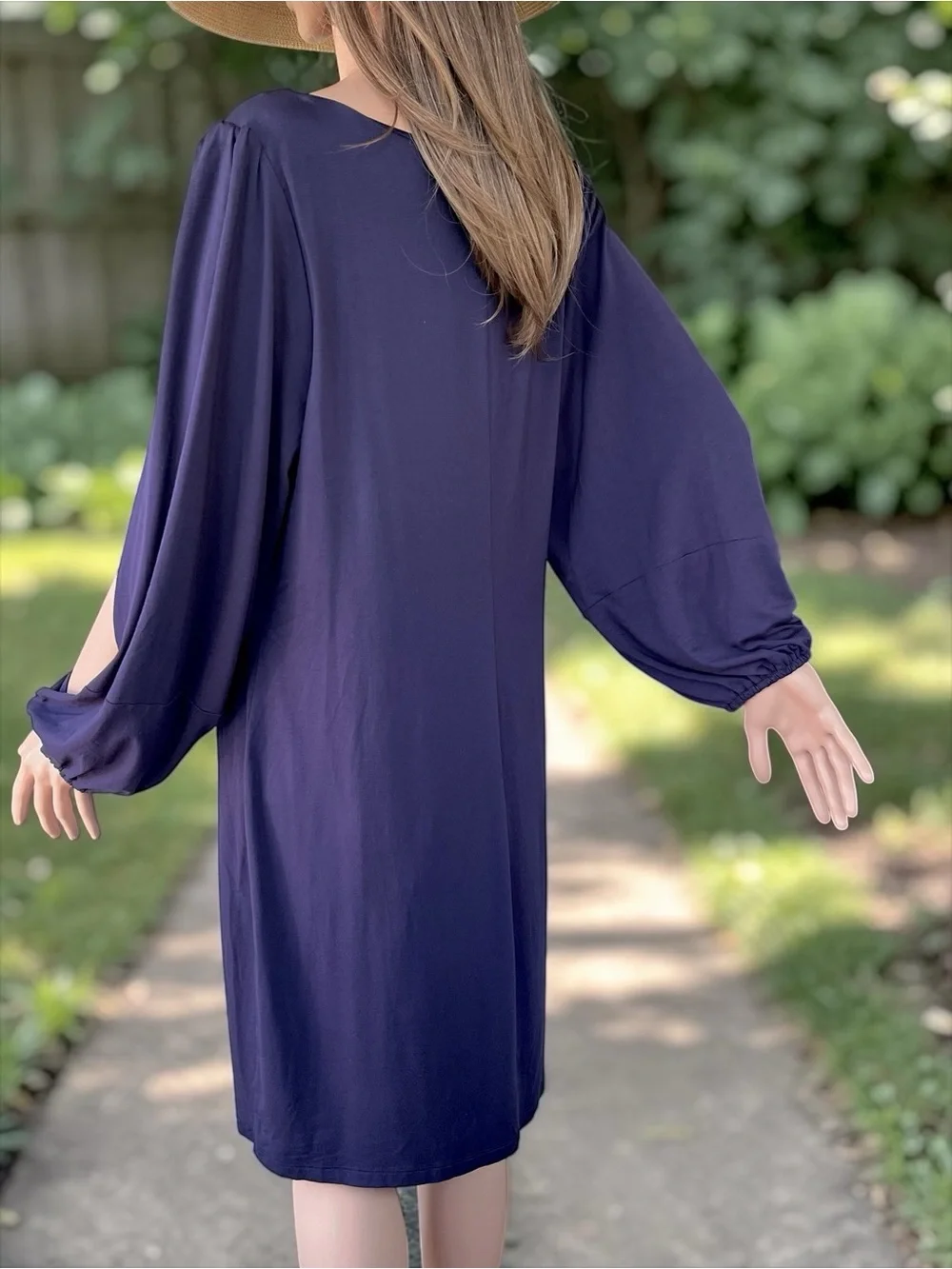 Cynthia Rowley Navy Open Sleeve Shift Dress NWT XL Stretch Lined